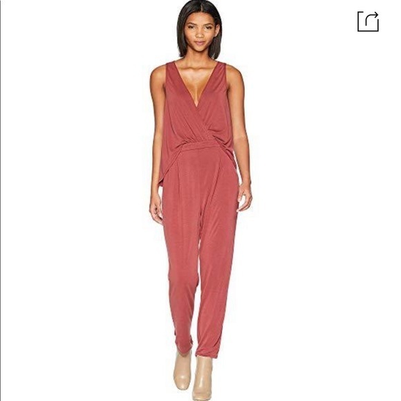 BCBGeneration Pants - NWT BCBGenaration drapey-back surplice back jumpsuit in ruby wine